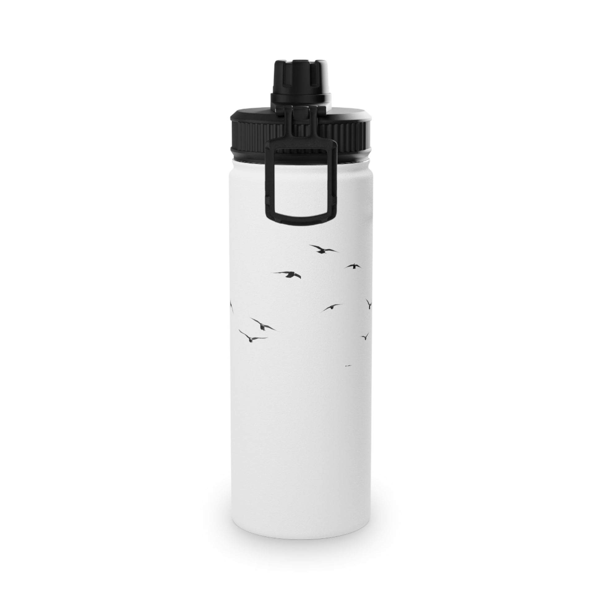 Stainless Steel Water Bottle, Sports Lid - Majestic Stag Forest Landscape Design - EternalAscension