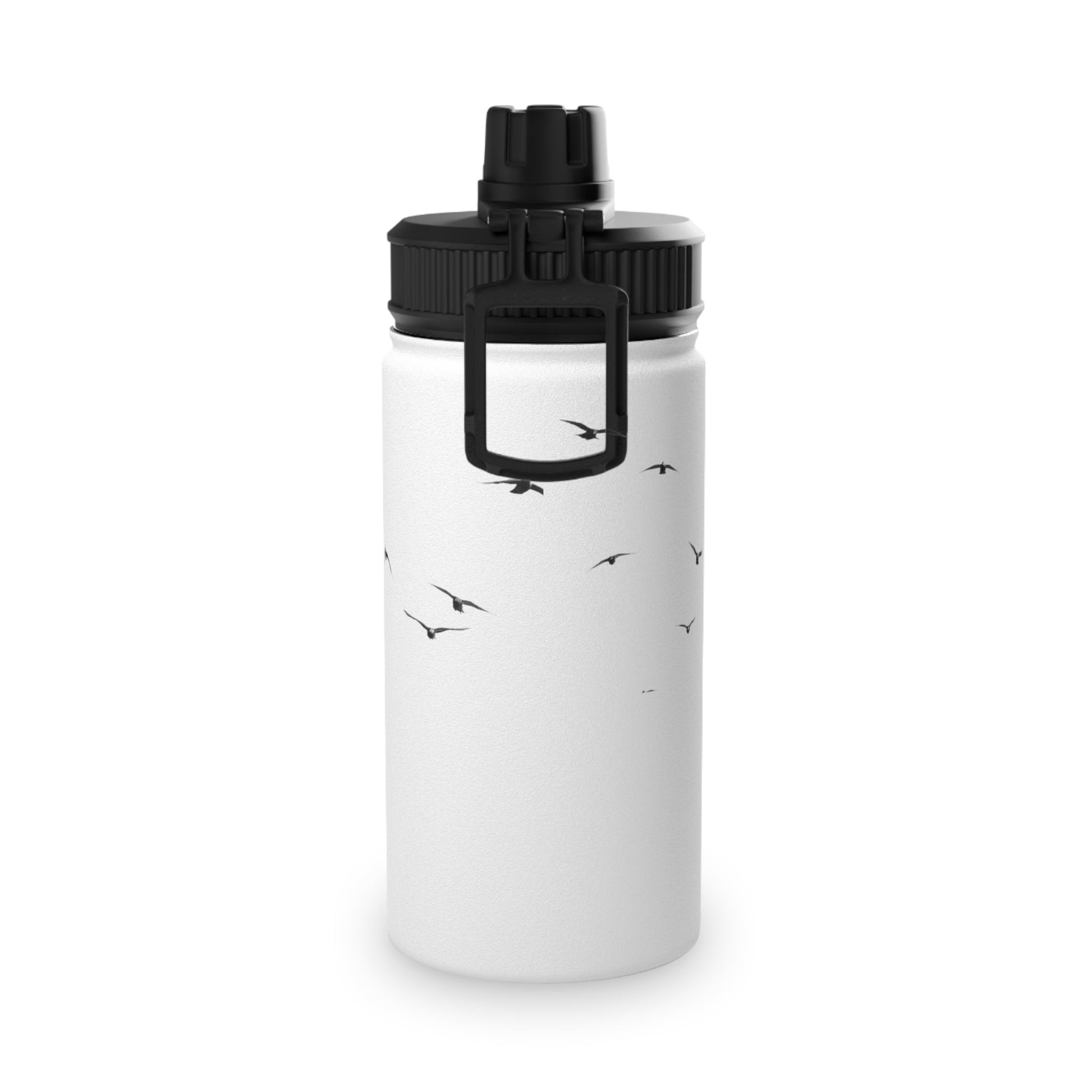 Stainless Steel Water Bottle, Sports Lid - Majestic Stag Forest Landscape Design - EternalAscension
