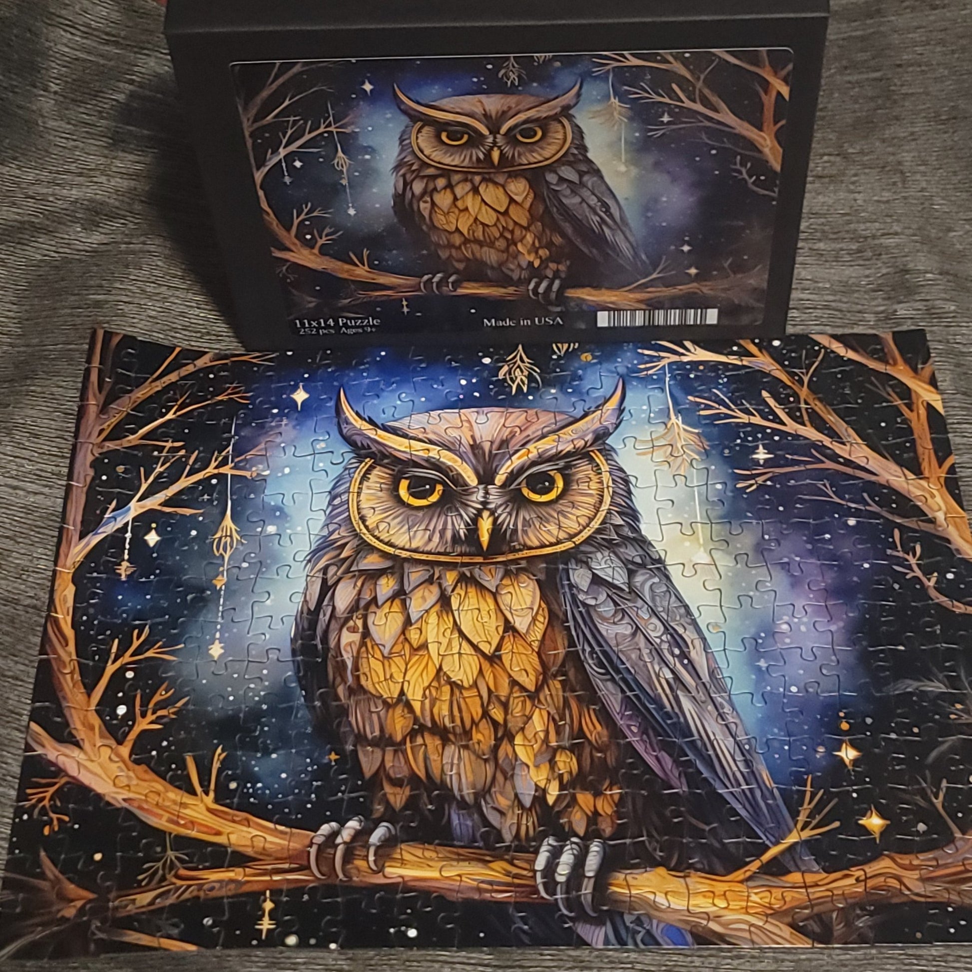 🦉✨“Starry Night Owl” Puzzle🧩 (120, 252, 500 - Piece) - EternalAscension