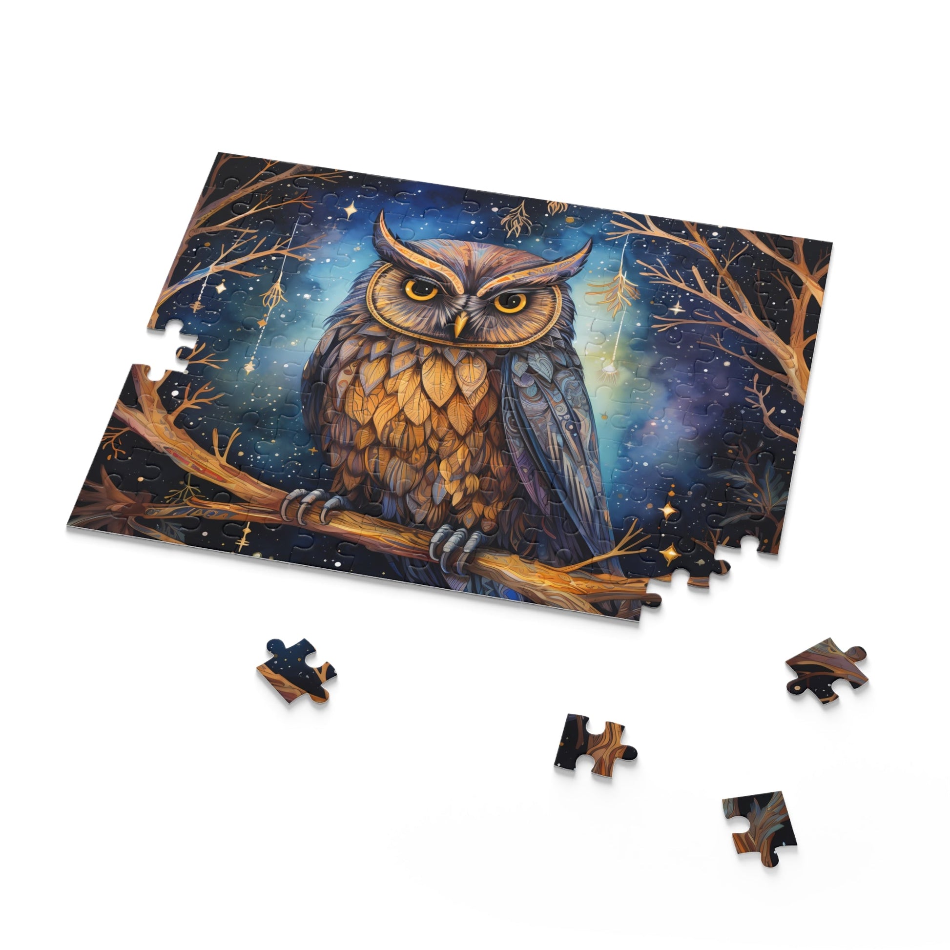🦉✨“Starry Night Owl” Puzzle🧩 (120, 252, 500 - Piece) - EternalAscension