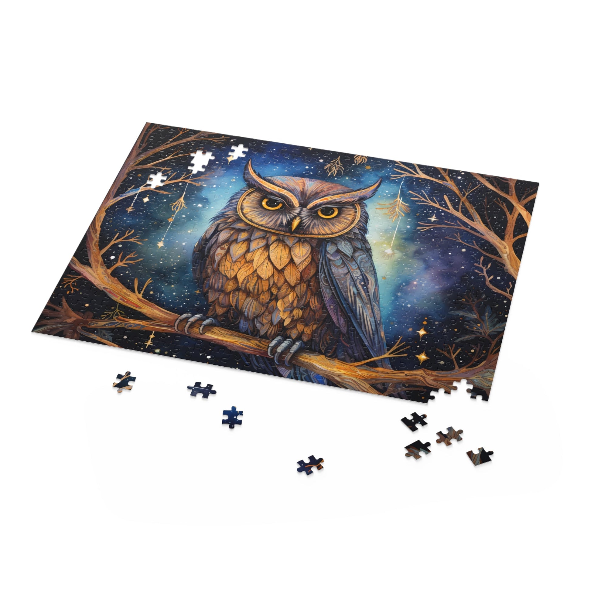 🦉✨“Starry Night Owl” Puzzle🧩 (120, 252, 500 - Piece) - EternalAscension
