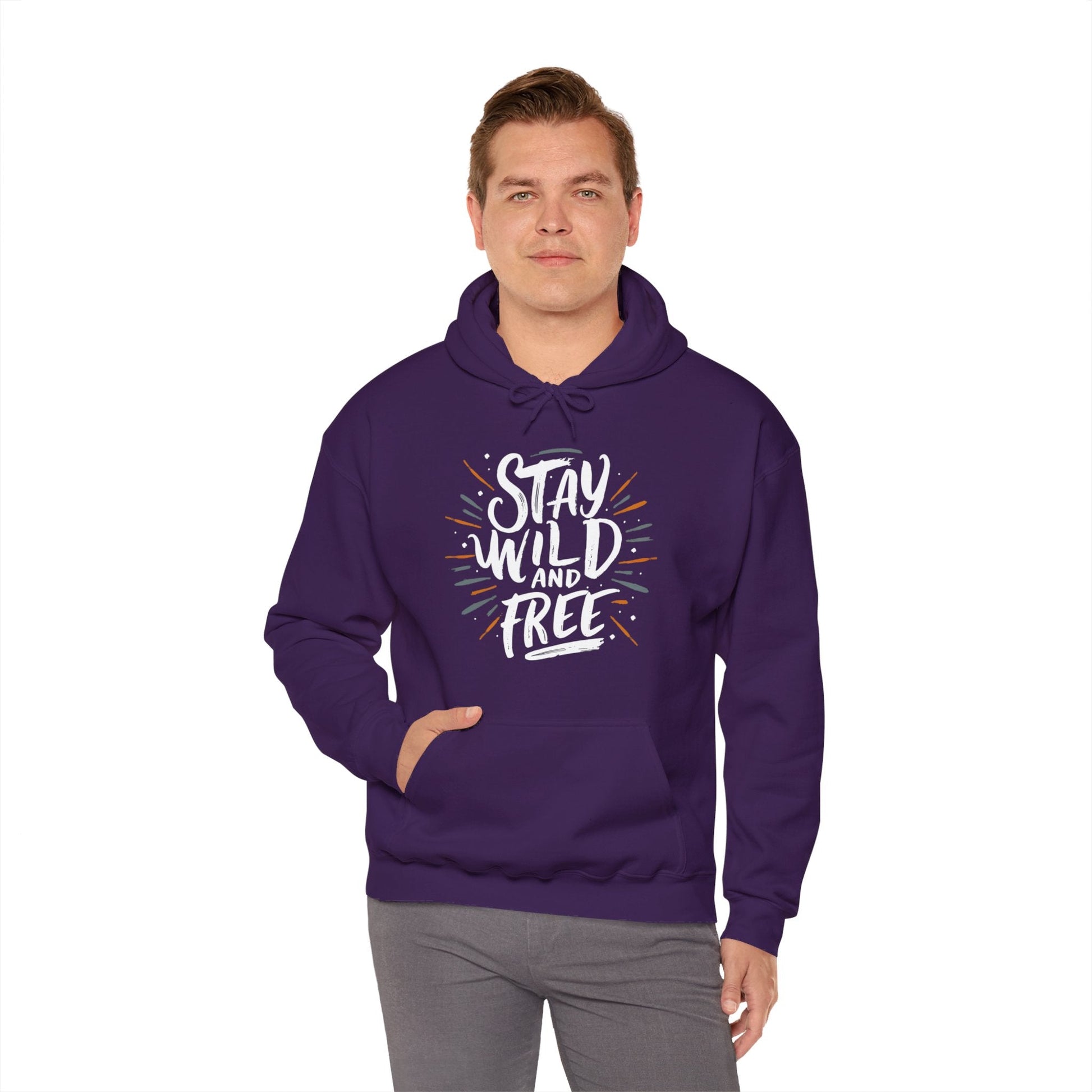 Stay Wild and Free! and Make Today COUNT! Unisex Heavy Blend™ Hooded Sweatshirt - EternalAscension