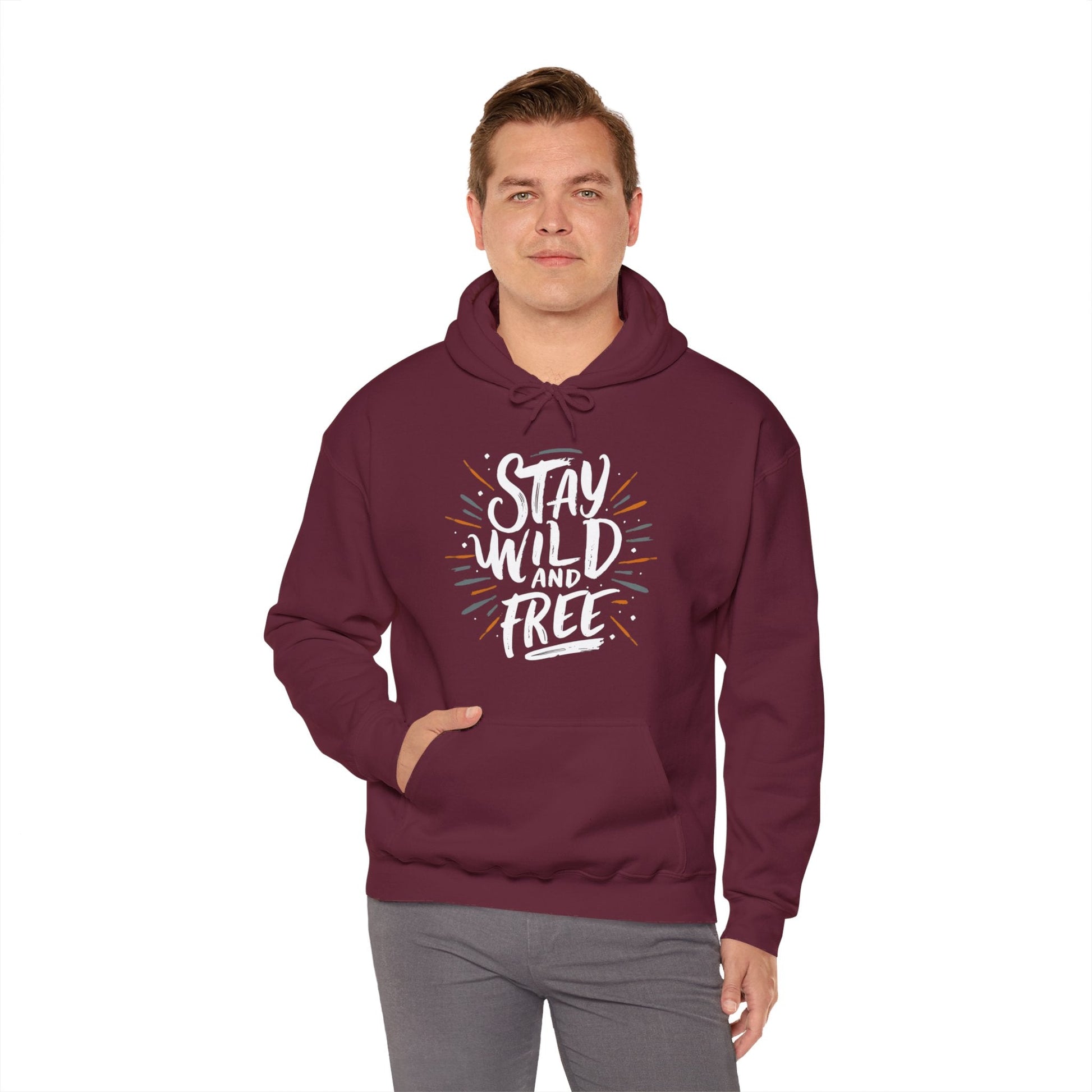 Stay Wild and Free! and Make Today COUNT! Unisex Heavy Blend™ Hooded Sweatshirt - EternalAscension