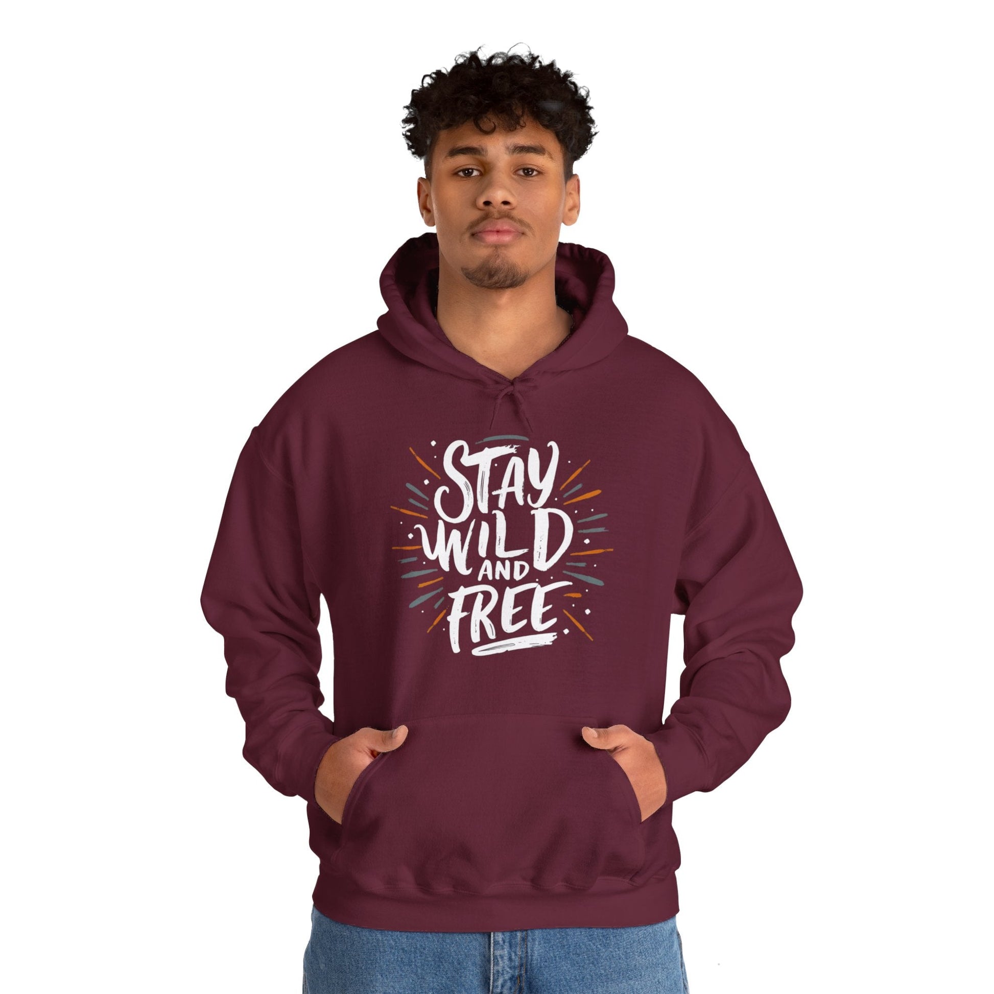 Stay Wild and Free! and Make Today COUNT! Unisex Heavy Blend™ Hooded Sweatshirt - EternalAscension
