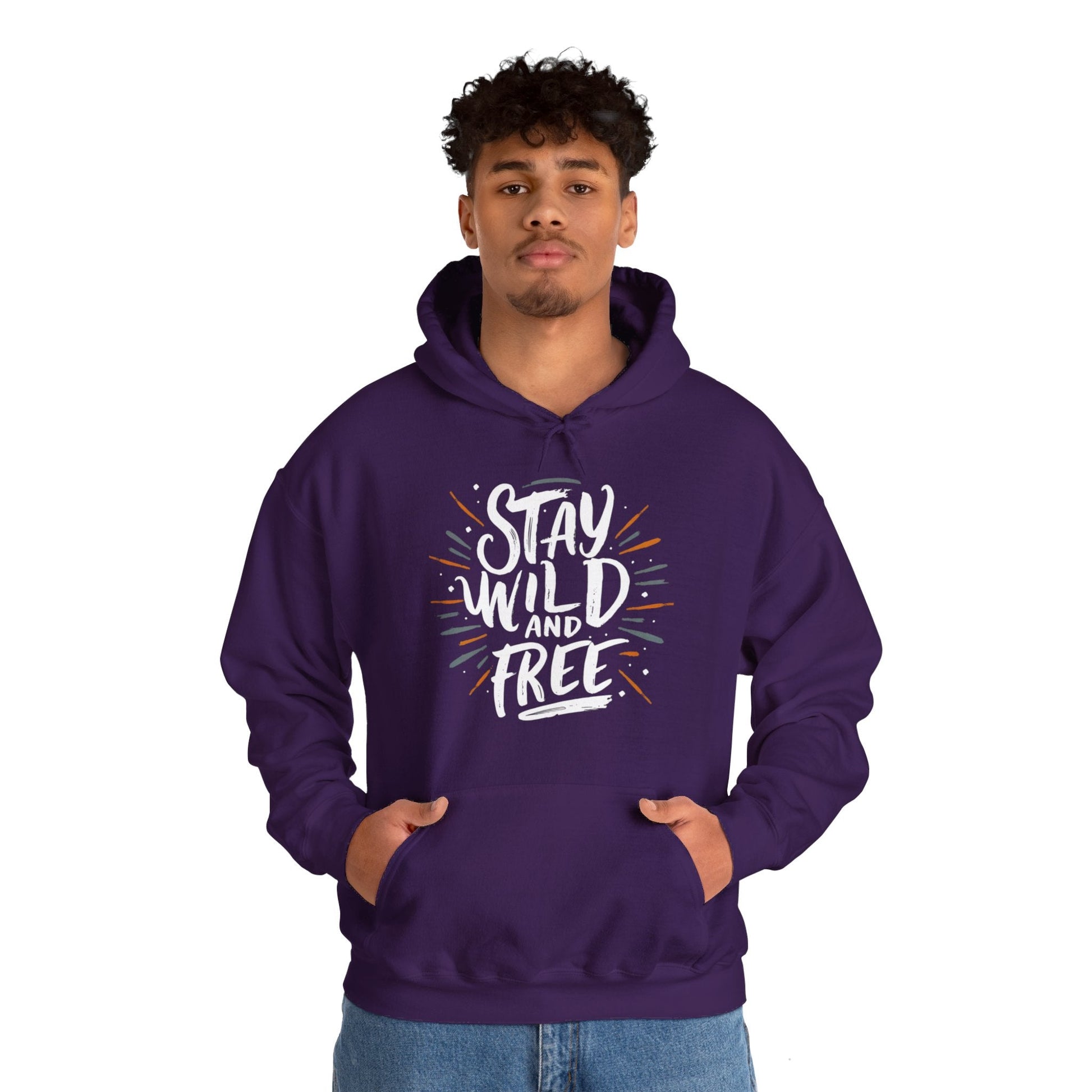 Stay Wild and Free! and Make Today COUNT! Unisex Heavy Blend™ Hooded Sweatshirt - EternalAscension