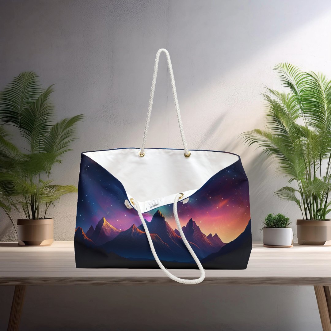 Tote Bag Night Sky Mountain Range - EternalAscension