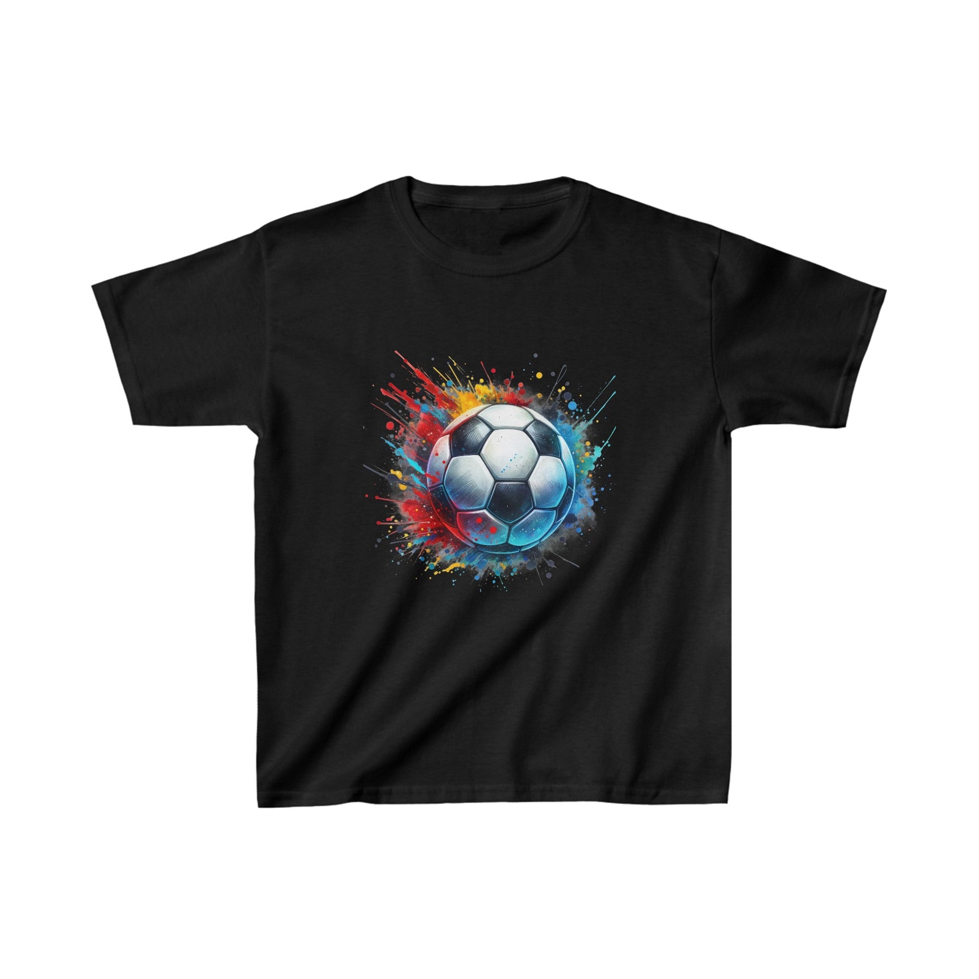 Vibrant Watercolor Soccer Ball Kids Heavy Cotton™ Tee - EternalAscension