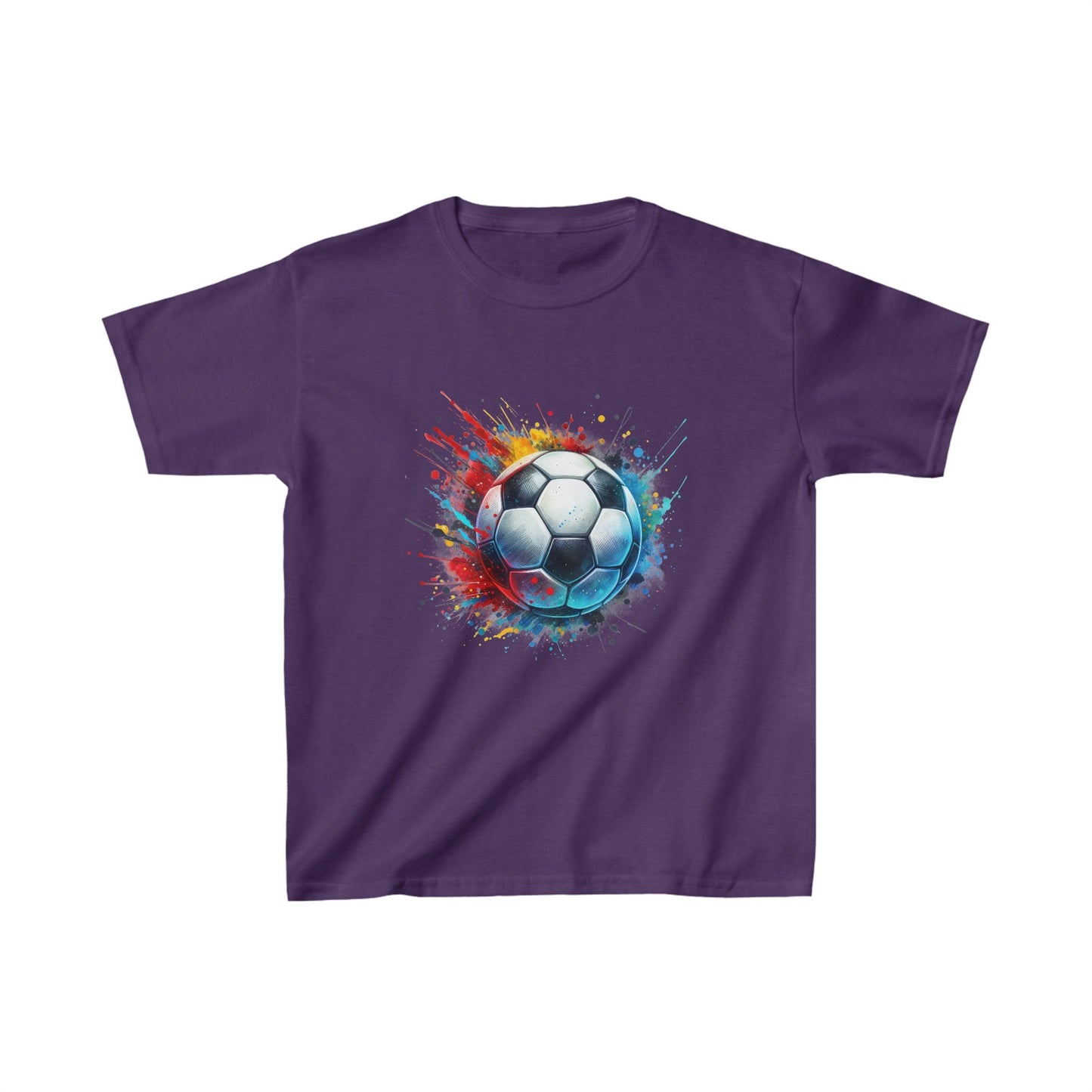 Vibrant Watercolor Soccer Ball Kids Heavy Cotton™ Tee - EternalAscension