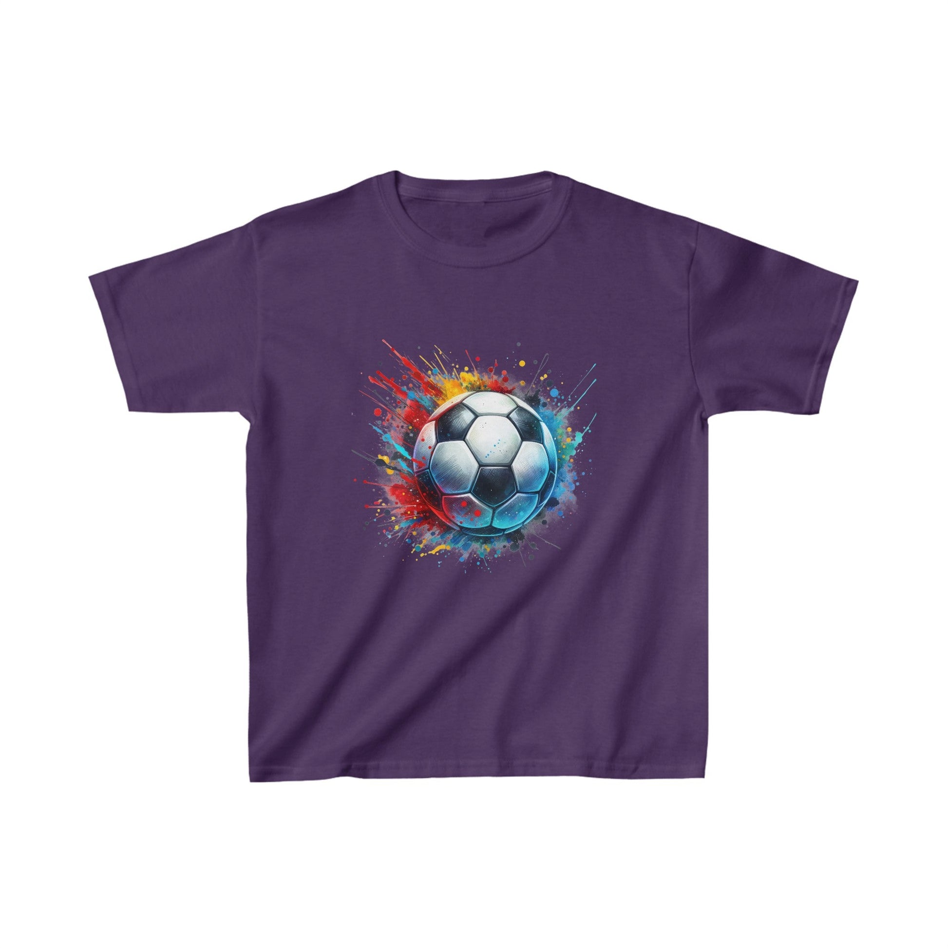 Vibrant Watercolor Soccer Ball Kids Heavy Cotton™ Tee - EternalAscension