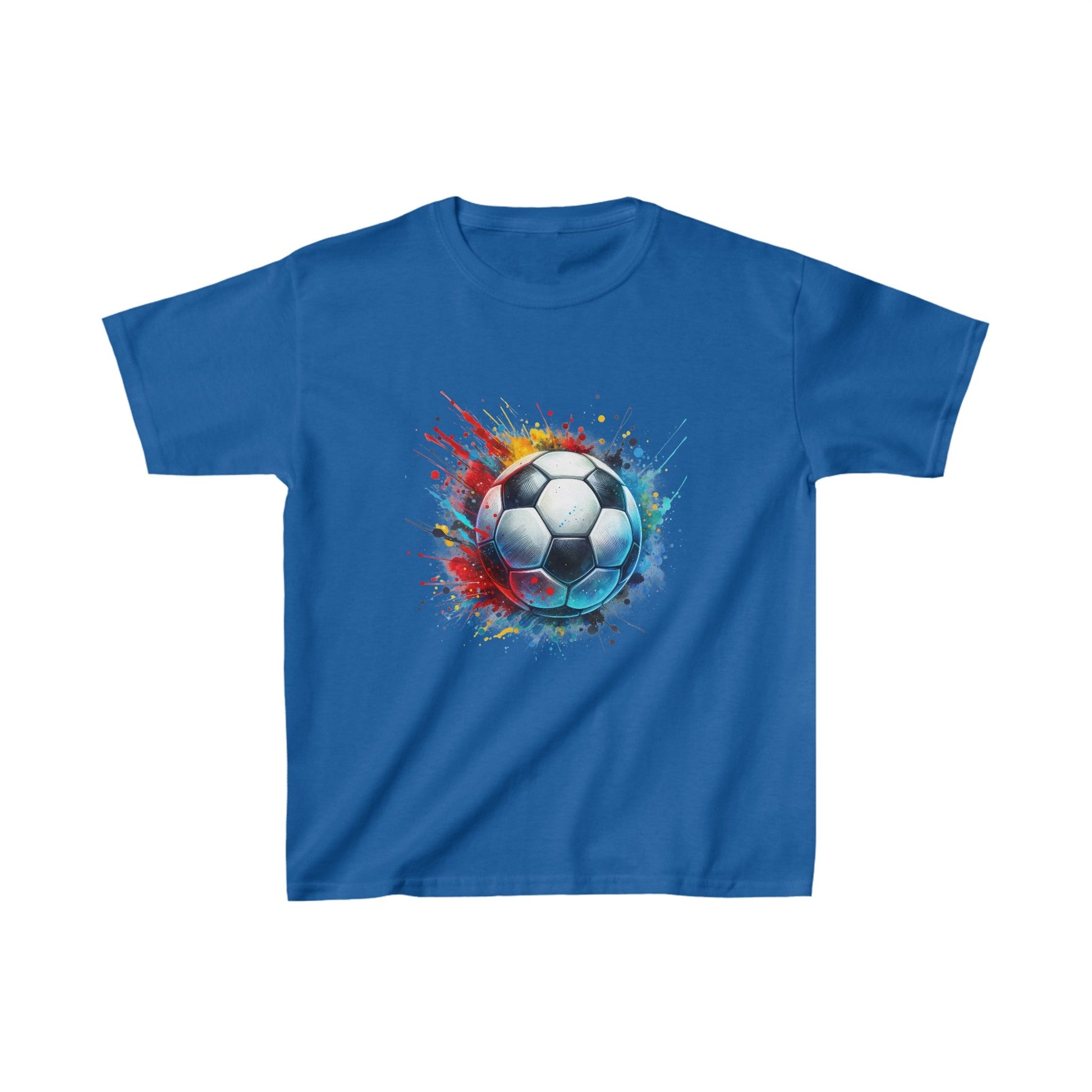Vibrant Watercolor Soccer Ball Kids Heavy Cotton™ Tee - EternalAscension