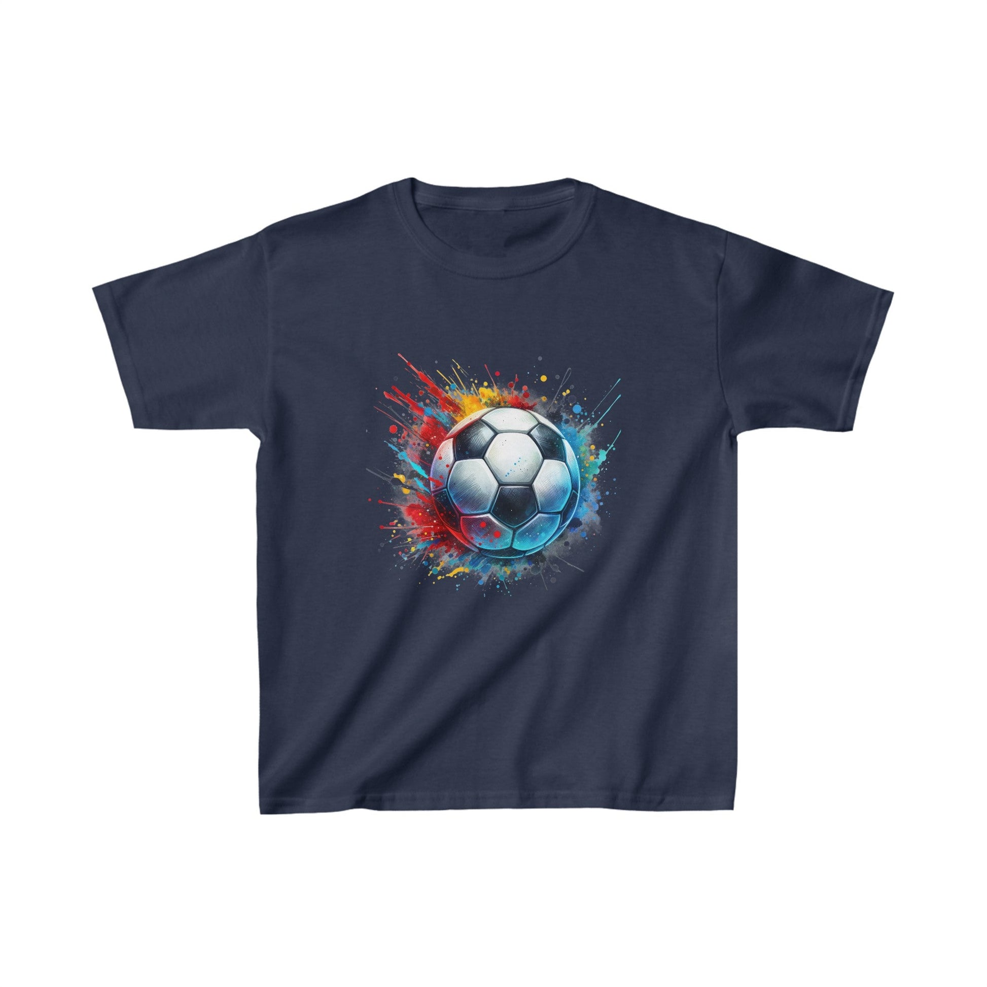 Vibrant Watercolor Soccer Ball Kids Heavy Cotton™ Tee - EternalAscension