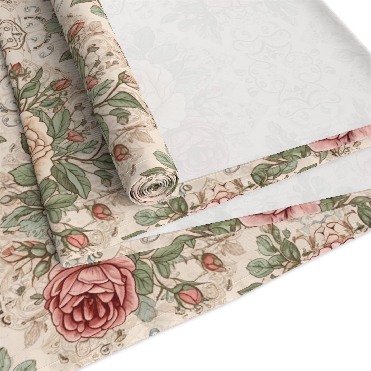 Vintage Rose Floral Table Runner | Cotton Poly - EternalAscension