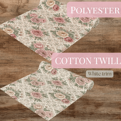 Vintage Rose Floral Table Runner | Cotton Poly - EternalAscension