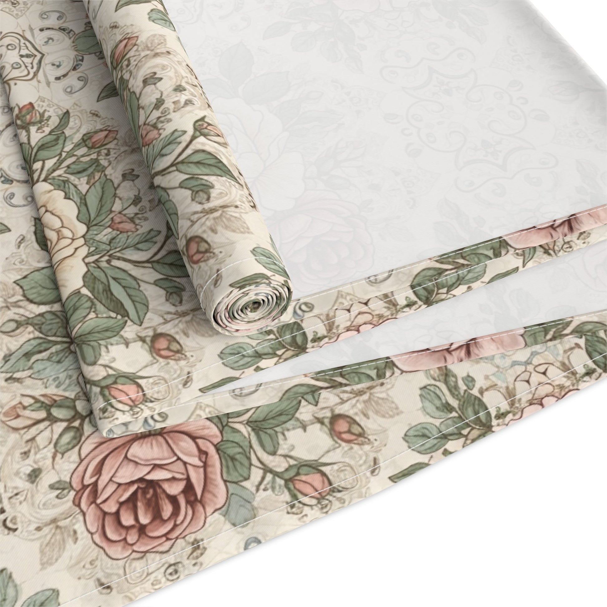 Vintage Rose Floral Table Runner | Cotton Poly - EternalAscension