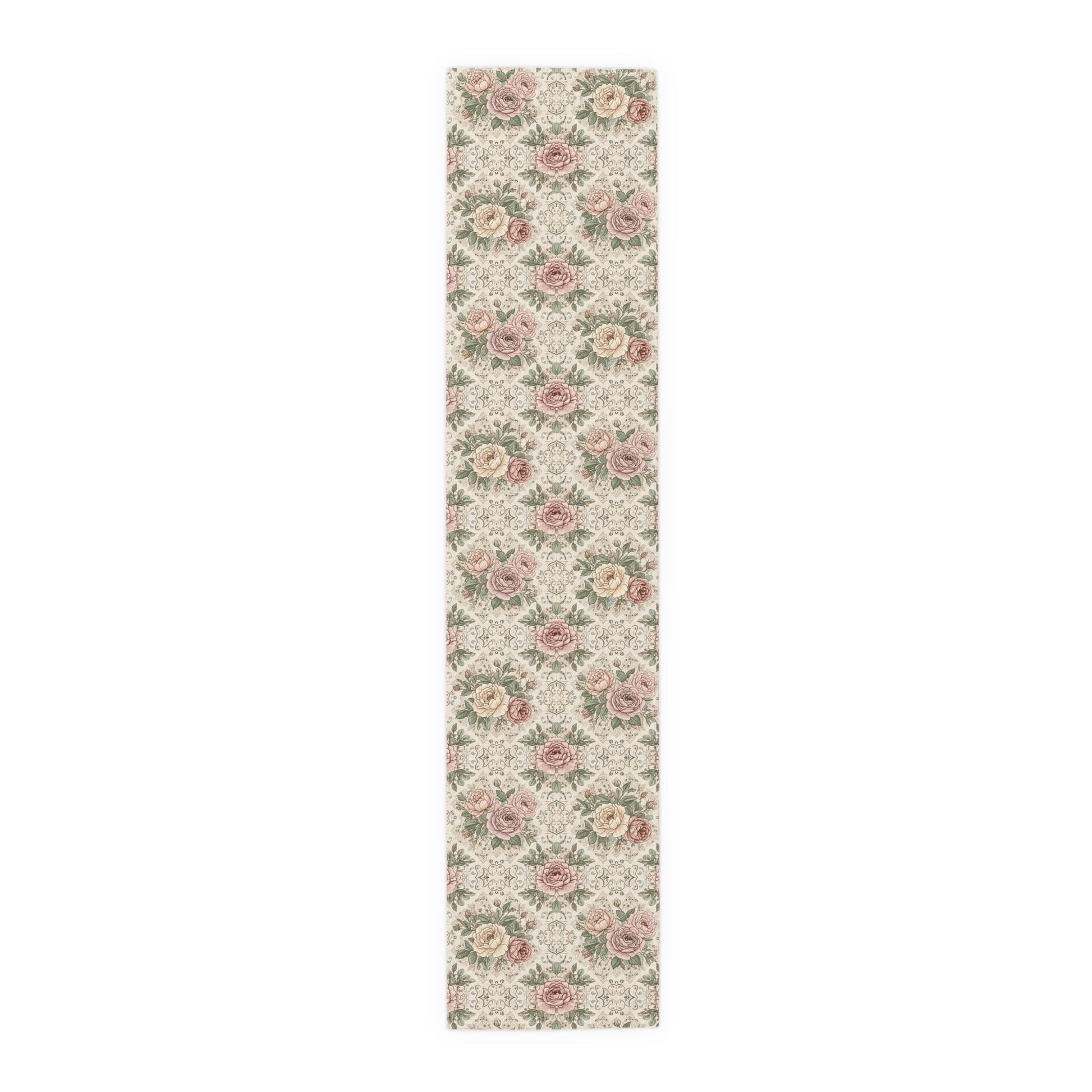 Vintage Rose Floral Table Runner | Cotton Poly - EternalAscension