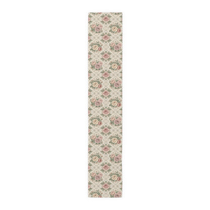Vintage Rose Floral Table Runner | Cotton Poly - EternalAscension