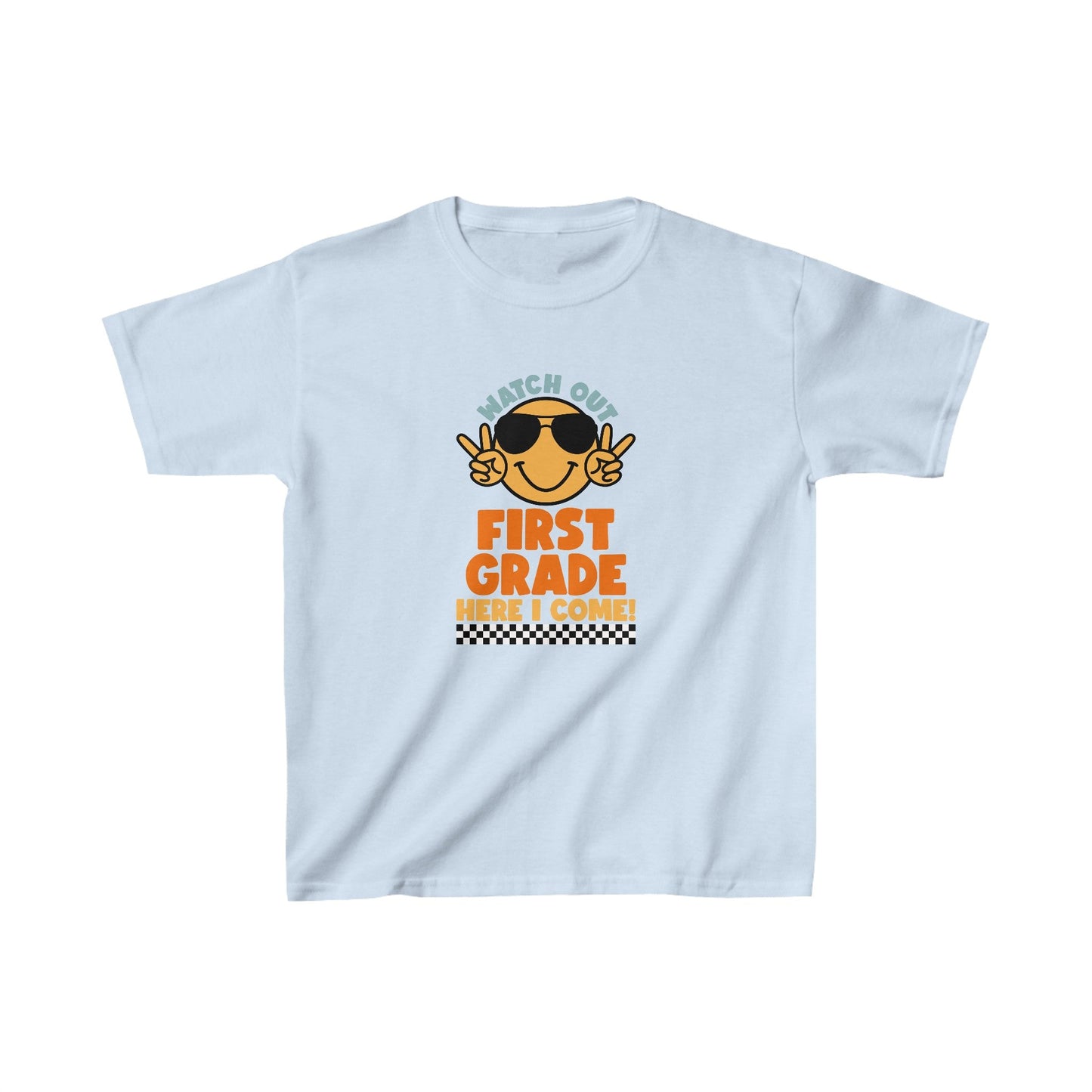 Watch Out First Grade Here I Come! Kids Heavy Cotton™ Tee - EternalAscension