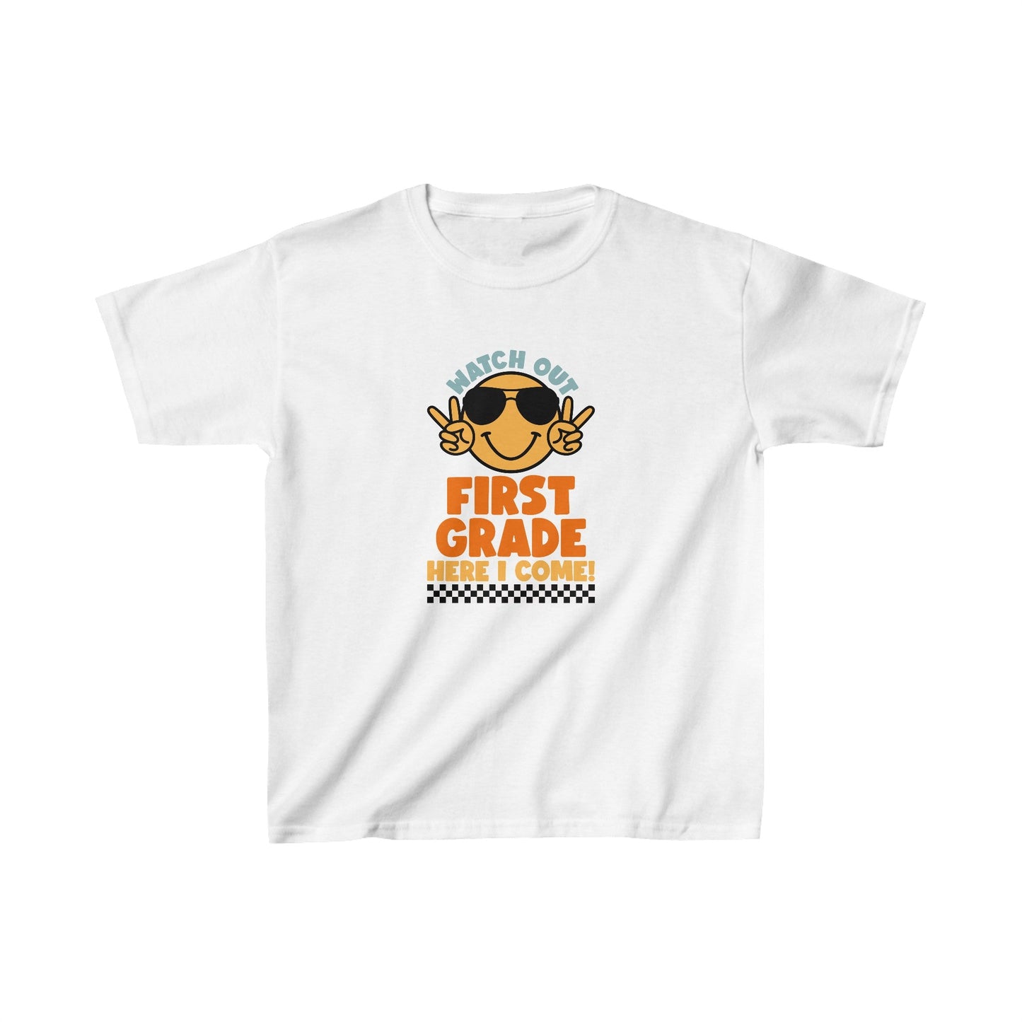 Watch Out First Grade Here I Come! Kids Heavy Cotton™ Tee - EternalAscension
