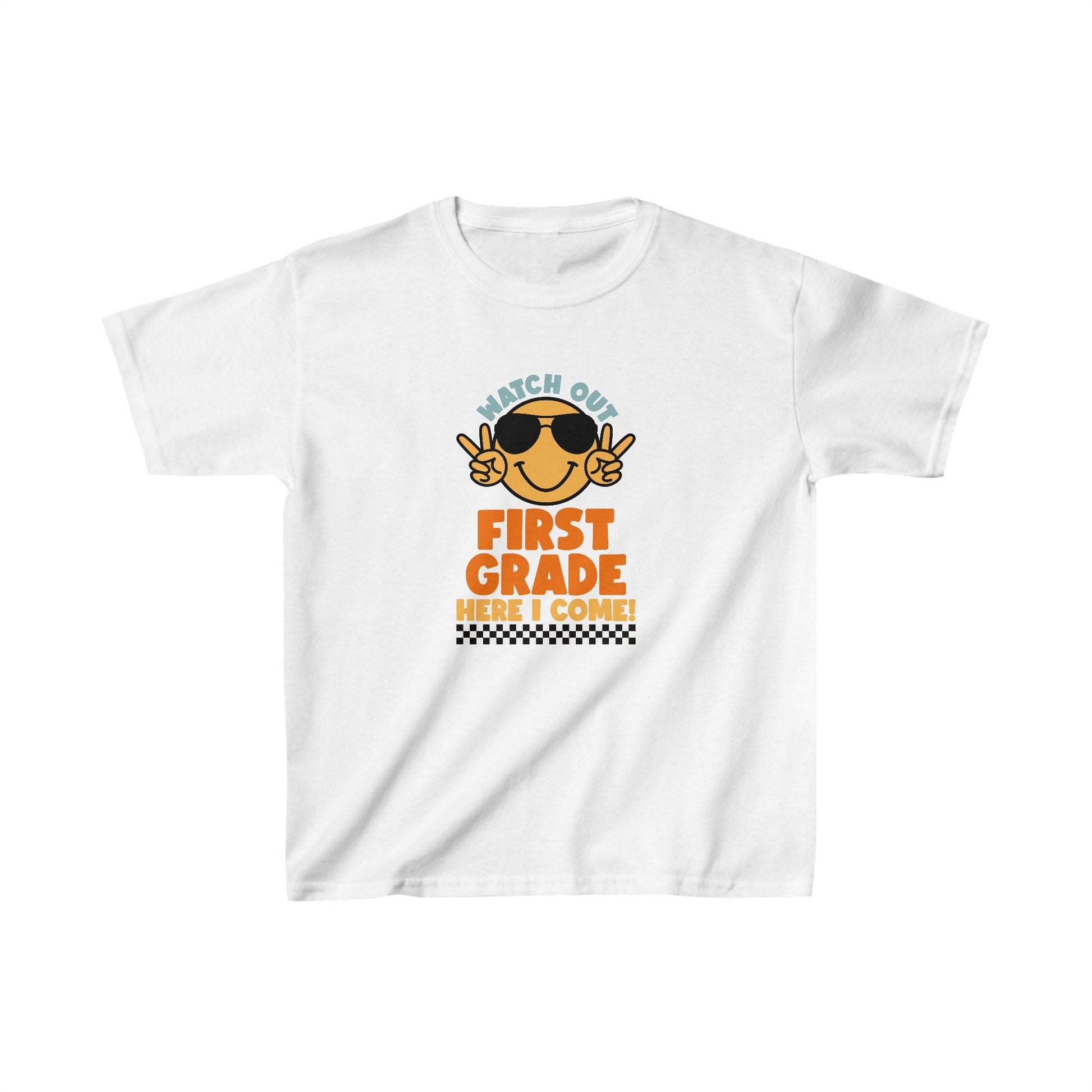 Watch Out First Grade Here I Come! Kids Heavy Cotton™ Tee - EternalAscension