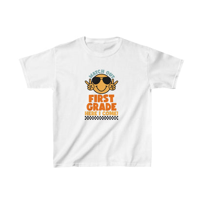 Watch Out First Grade Here I Come! Kids Heavy Cotton™ Tee - EternalAscension