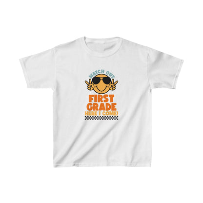 Watch Out First Grade Here I Come! Kids Heavy Cotton™ Tee - EternalAscension