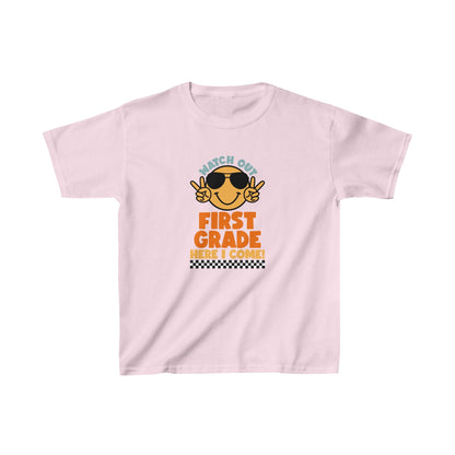 Watch Out First Grade Here I Come! Kids Heavy Cotton™ Tee - EternalAscension