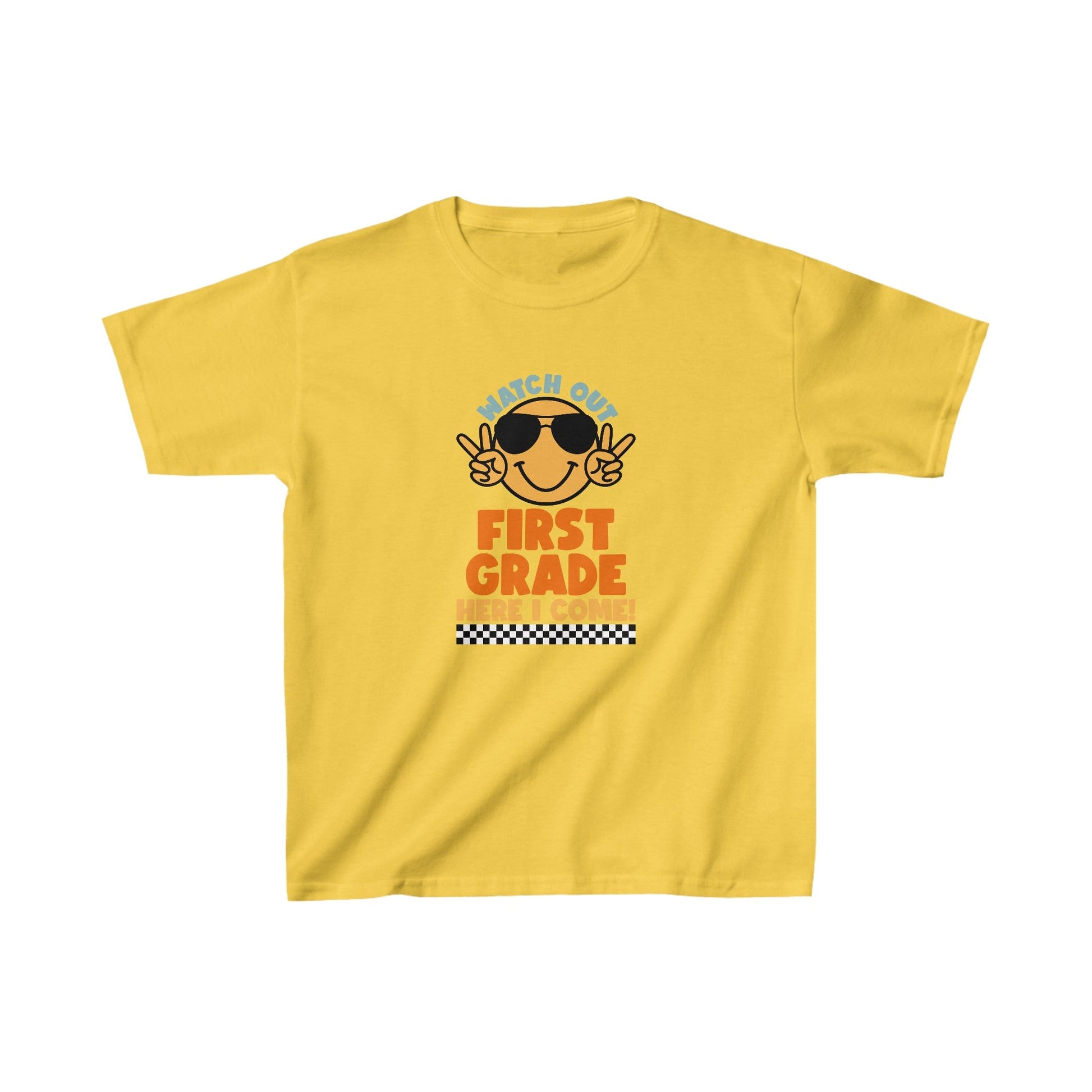 Watch Out First Grade Here I Come! Kids Heavy Cotton™ Tee - EternalAscension