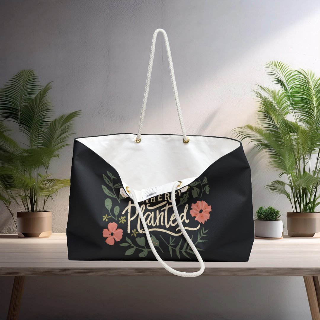 Weekender Bag - 'Bloom Where Planted' Floral Design - EternalAscension