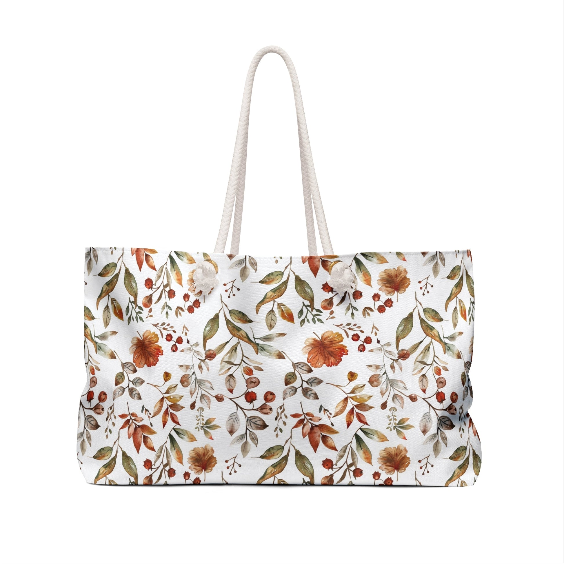 Weekender Bag - Botanical Floral Pattern Tote - EternalAscension