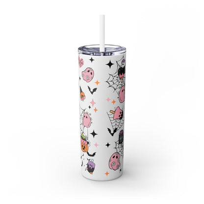 Whimsical Halloween Delight Skinny Tumbler with Straw, 20oz - EternalAscension