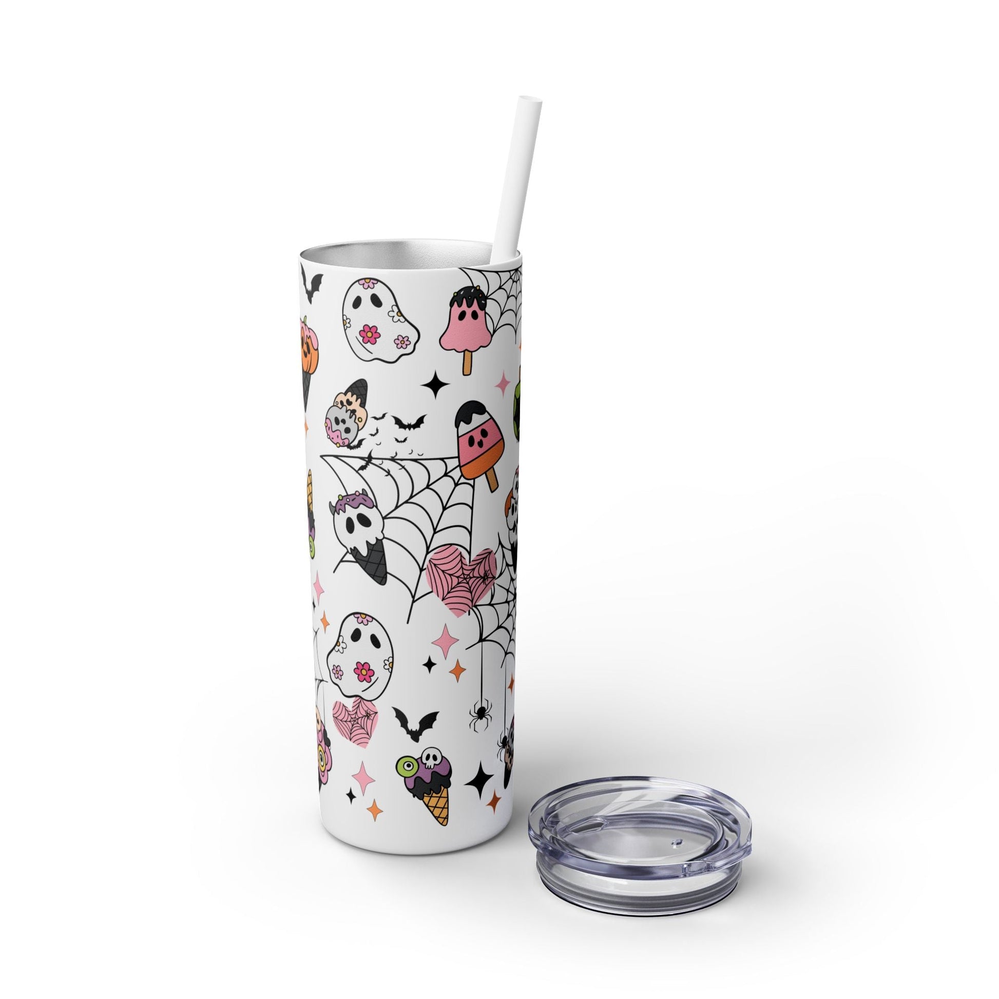 Whimsical Halloween Delight Skinny Tumbler with Straw, 20oz - EternalAscension