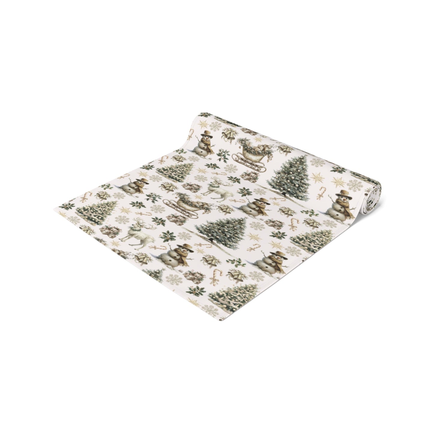 Winter Wonderland Table Runner - Festive Holiday Decor for Dining Table, Christmas Reindeer Theme, Cotton Poly Blend - Seasonal Home - EternalAscension