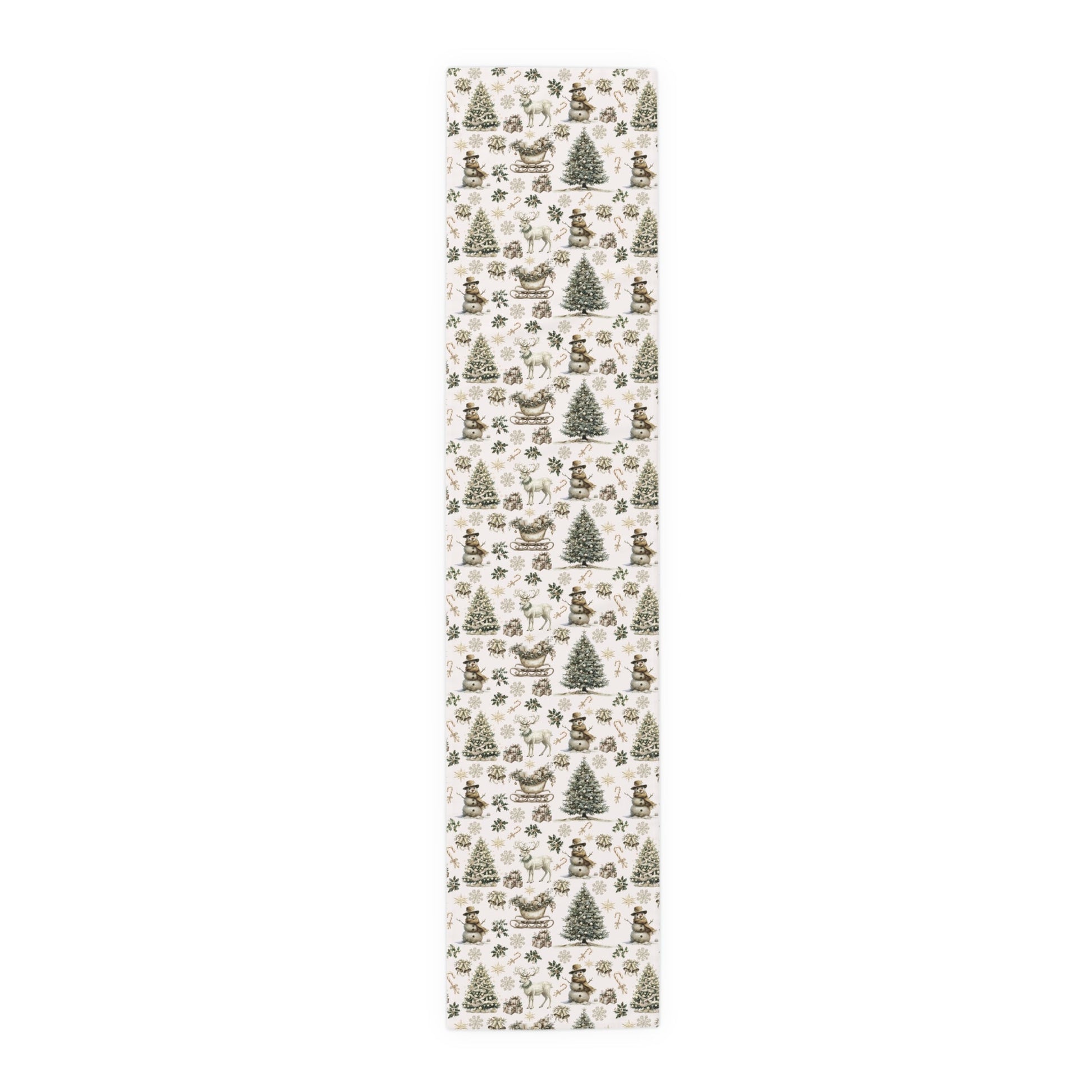 Winter Wonderland Table Runner - Festive Holiday Decor for Dining Table, Christmas Reindeer Theme, Cotton Poly Blend - Seasonal Home - EternalAscension