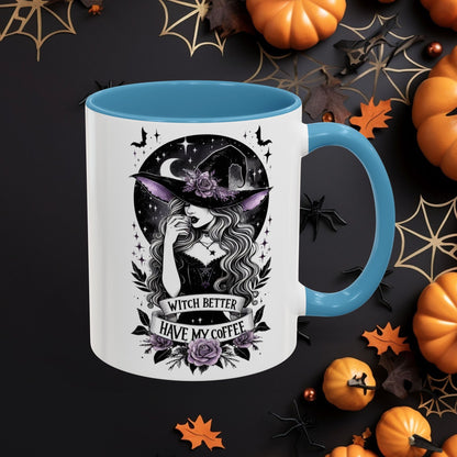 “Witch Better Have My Coffee” 🌙☕✨Accent Coffee Mug (11, 15oz) - EternalAscension