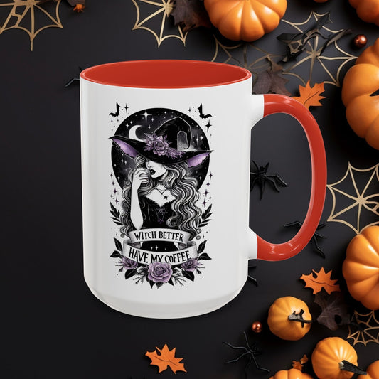“Witch Better Have My Coffee” 🌙☕✨Accent Coffee Mug (11, 15oz) - EternalAscension