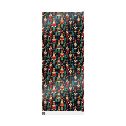Wrapping Papers - Christmas Nutcracker Pattern, Holiday Gift Wrap, Festive Wrapping Paper Roll, Xmas Present Wrap, Gift Wrapping Supplies - EternalAscension
