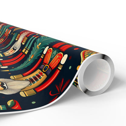 Wrapping Papers - Christmas Nutcracker Pattern, Holiday Gift Wrap, Festive Wrapping Paper Roll, Xmas Present Wrap, Gift Wrapping Supplies - EternalAscension