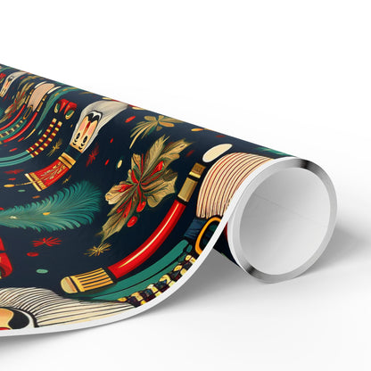 Wrapping Papers - Christmas Nutcracker Pattern, Holiday Gift Wrap, Festive Wrapping Paper Roll, Xmas Present Wrap, Gift Wrapping Supplies - EternalAscension