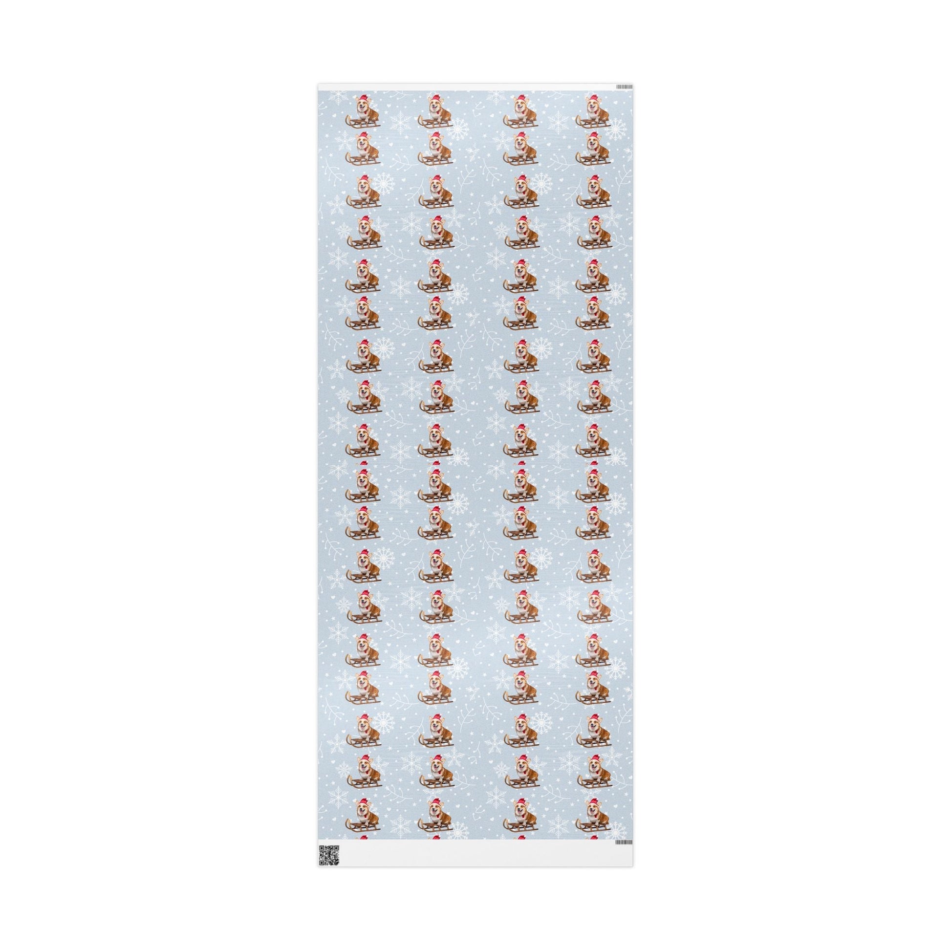 Wrapping Papers, Festive Corgi on Sled Holiday Gift Wrap, Christmas Corgis Roll Wrap, Winter Wonderland Wrapping Paper, Cute Dog Santa Hat - EternalAscension