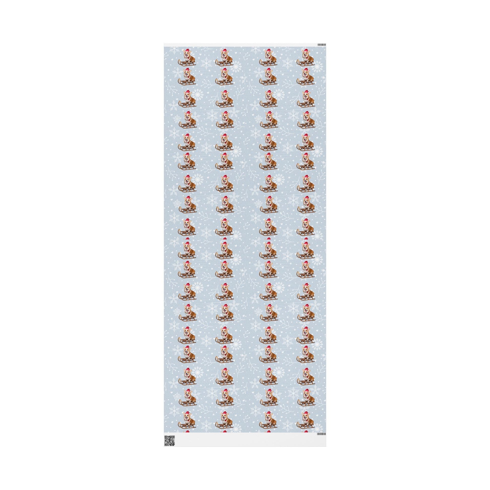 Wrapping Papers, Festive Corgi on Sled Holiday Gift Wrap, Christmas Corgis Roll Wrap, Winter Wonderland Wrapping Paper, Cute Dog Santa Hat - EternalAscension