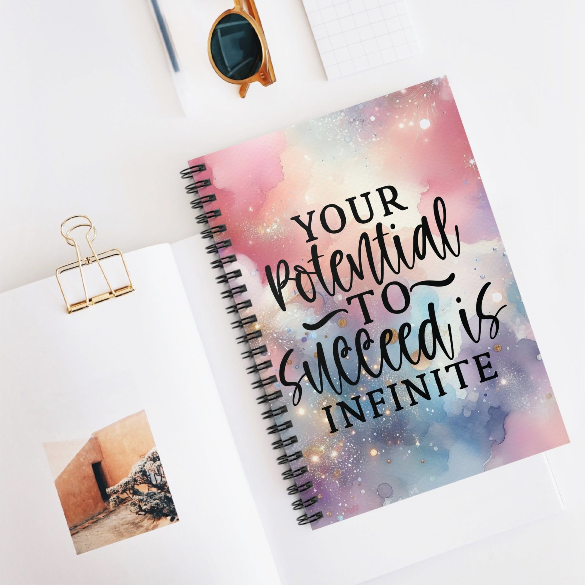 Your Potential to Succeed is Infinite Galaxy Spiral Notebook - EternalAscension
