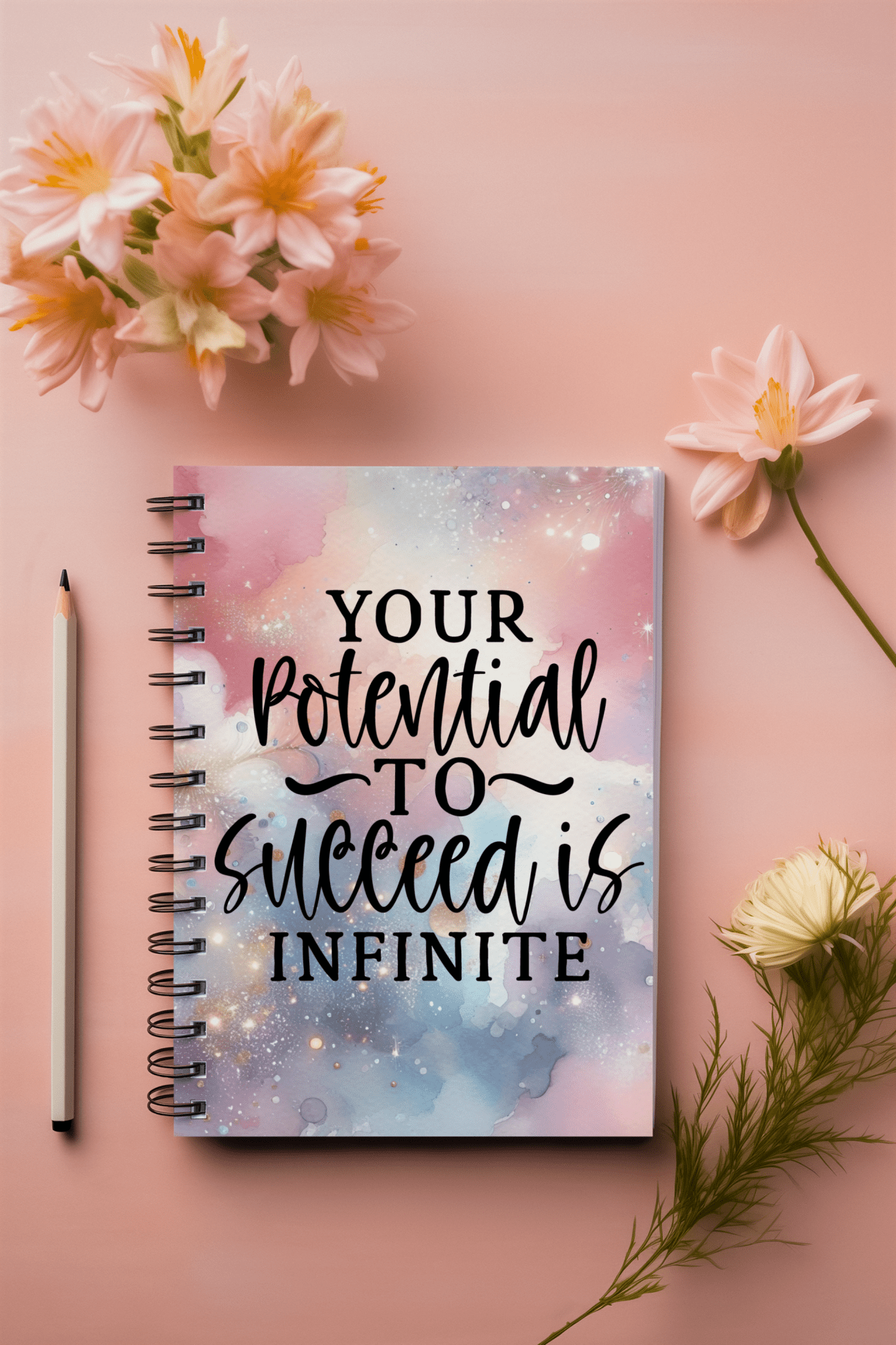 Your Potential to Succeed is Infinite Galaxy Spiral Notebook - EternalAscension