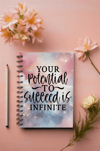 Your Potential to Succeed is Infinite Galaxy Spiral Notebook - EternalAscension