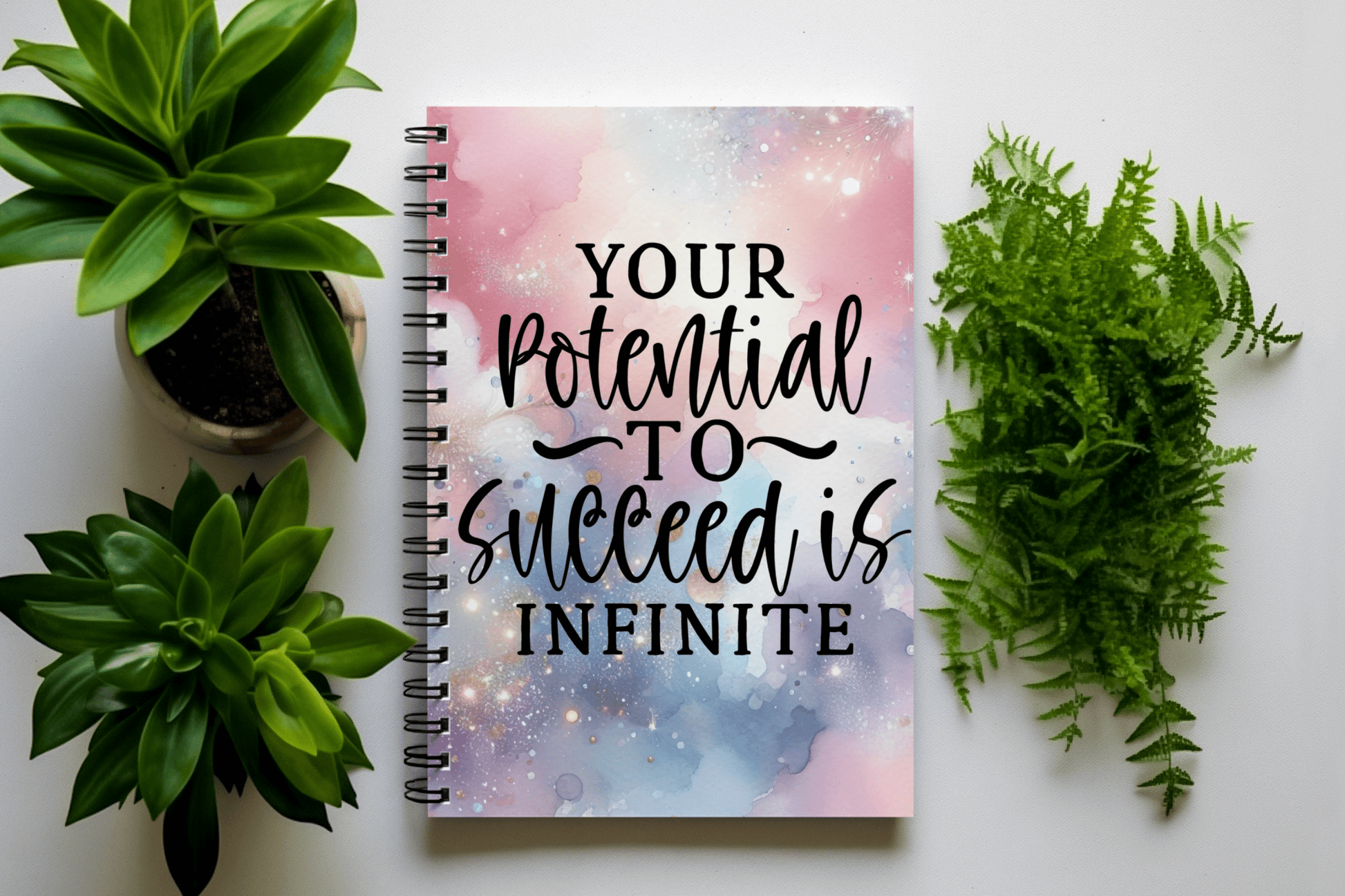 Your Potential to Succeed is Infinite Galaxy Spiral Notebook - EternalAscension
